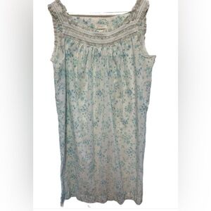 Vintage Barbizon Rosette Powder Blue Lace Nightgown Semi Sheer Large